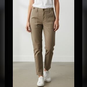 Pistola women's straight chino trousers slash pockets high rise light brown 27.